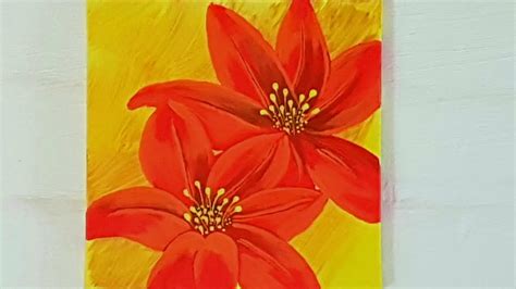 Blumen Malen Acryl Lilie F R Anf Nger Flowers Acrylic Painting Lily