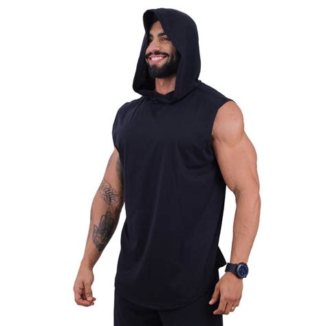 Regata Longline Machão Masculina Touca Para Academia Treino Algodão