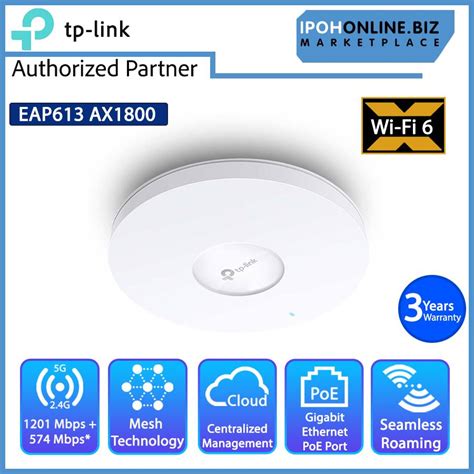 TP Link Omada EAP613 AX1800 Ceiling Mount WiFi 6 Access Point Ipohonline