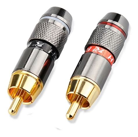 Conector Rca Macho Banhado A Ouro MercadoLivre