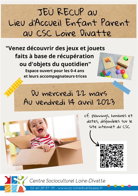 Jeu Récup au Lieu d Accueil Enfant Parent du 22 mars au 14 avril