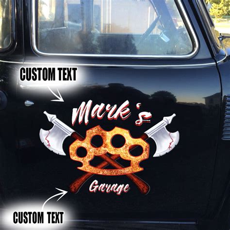 Pcs Personalized Knuckle Garage Hot Rod Speed Shop Vinyl Stickers Bluefink