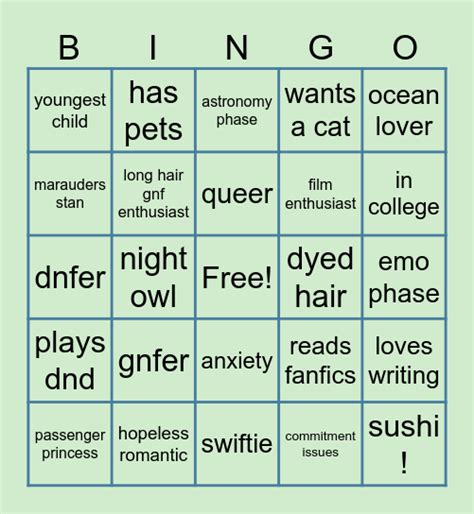 Oris Bingo Card