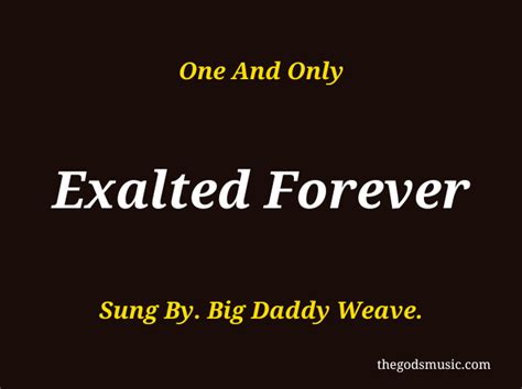 Exalted Forever Christian Song Lyrics