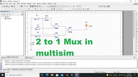 2 To 1 Mux In Multisim 2 To 1 Multiplexer In Multisim YouTube