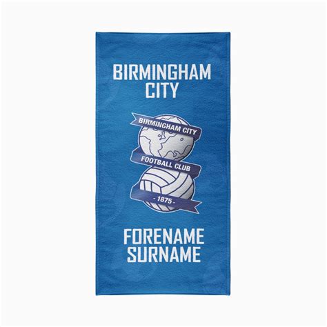 Personalised Birmingham City Fc Crest Beach Towel 70cm X Etsy