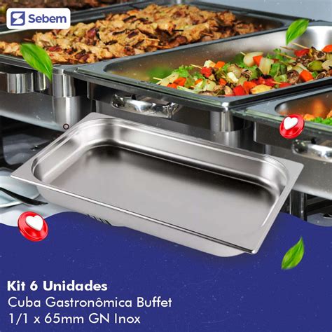 Kit Cubas Gastron Micas Gn X Mm Em Inox Para Buffet Sebem Na Loja