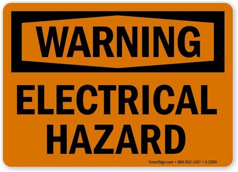 Electrical Hazard Warning Sign | Shipping Is Free, SKU: S-2200 ...