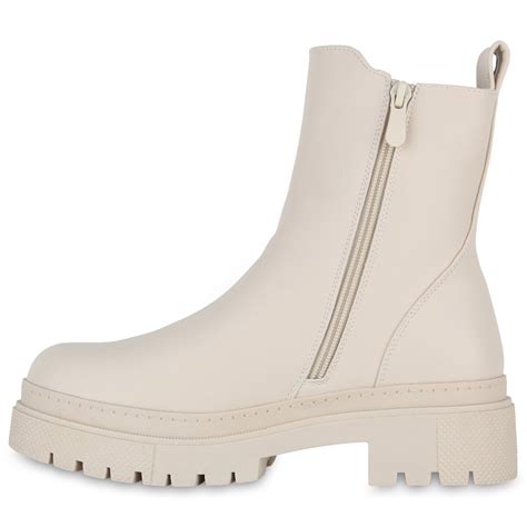 Damen Plateau Boots In Beige Online Kaufen