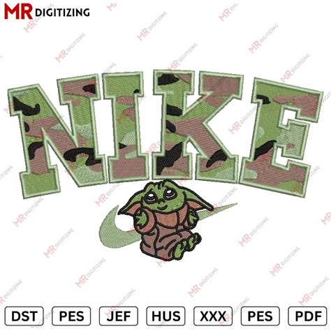 Nike Baby Yoda Embroidery design V5 - DST, PES, JEF