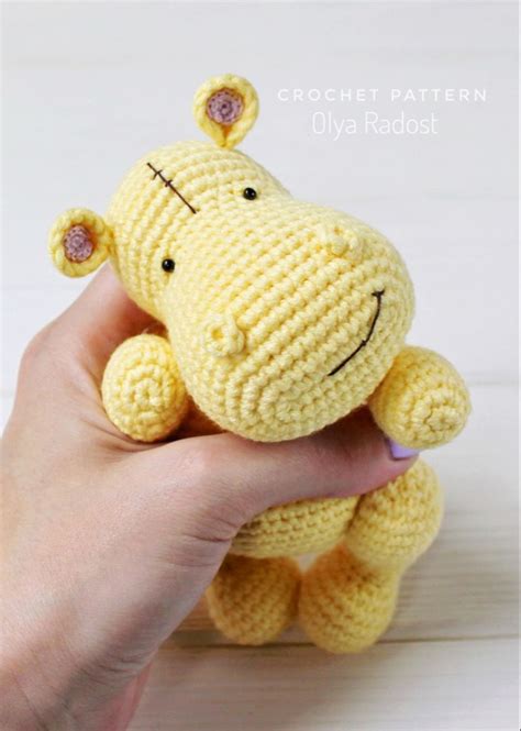 Crochet Hippo Pattern Amigurumi Hippo Cute Hippo Crochet Pattern