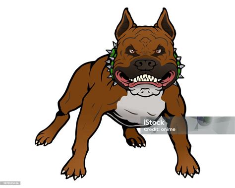 Illustration Of A Dangerous Pitbull Dog Stock Illustration Download