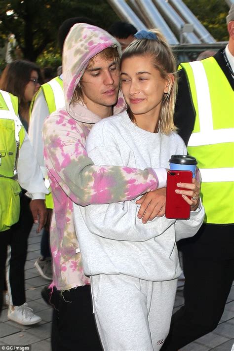 Justin Bieber And Hailey Baldwin Bow Their Heads During An Intimate