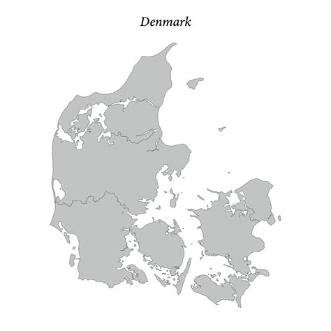 Simple flat Map of Denmark with borders 35316321 Vector Art at Vecteezy