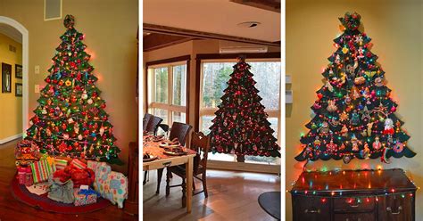 These Flat Wall Mounted Christmas Trees Will Save Tons Of Space In ...