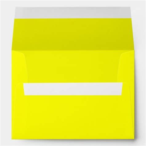 Bright Lemon Neon Yellow 5x7 Blank Envelopes | Zazzle