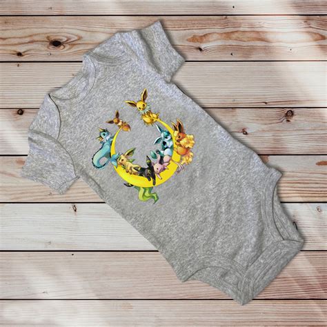 Fan Art Eevee Evolutions Graphic Design in Gray White or Black Baby ...