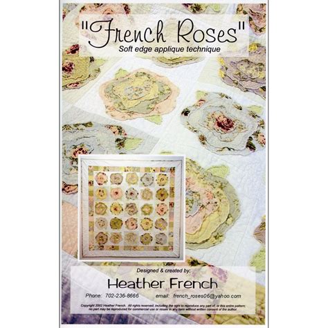 Pattern French Roses By Heather French Hef01 Paper Etsy Rose Quilt