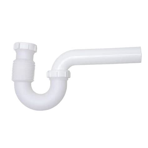 Oatey Form N Fit 1 1 2 In White Plastic Sink Drain Flexible P Trap