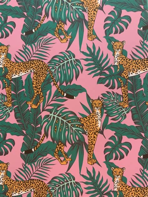 Leopard Wallpaper with Tropical Aesthetic