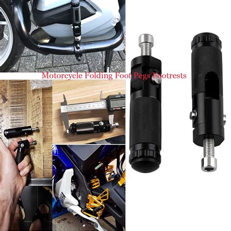 Universal Cnc Motorcycle Racing Bike Folding Footrests Mm Install Foot