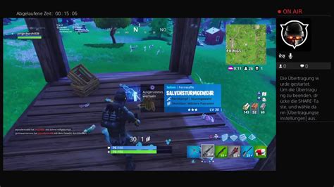 Mein Erster Livestream Fortnite Battle Royal Youtube