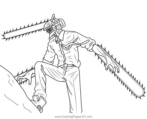 Denji As A Chainsaw Man Chainsaw Man Coloring Page For Kids Free