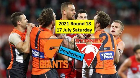 2021 Afl 18 Round Greater Western Sydney Giants Vs Sydney Swan