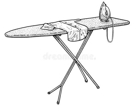 Ironing Board Illustration Drawing Engraving Ink Line Art Vector