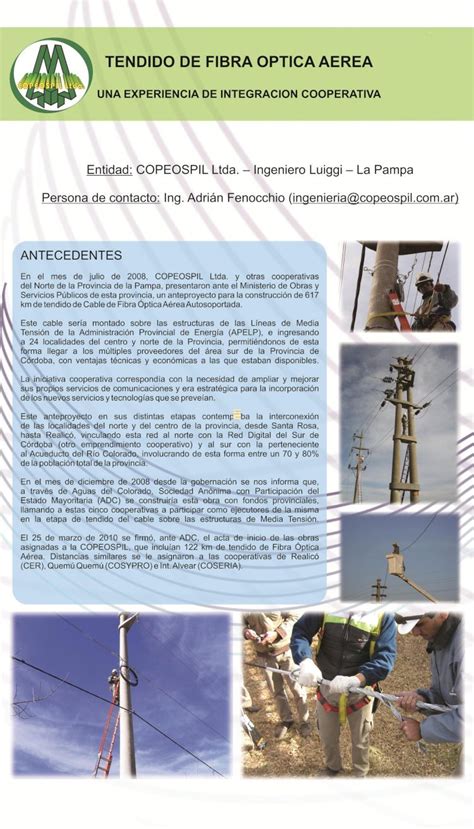 Pdf Tendido De Fibra Optica Aerea Una Experiencia De Integración Cooperativa Pdfslidenet