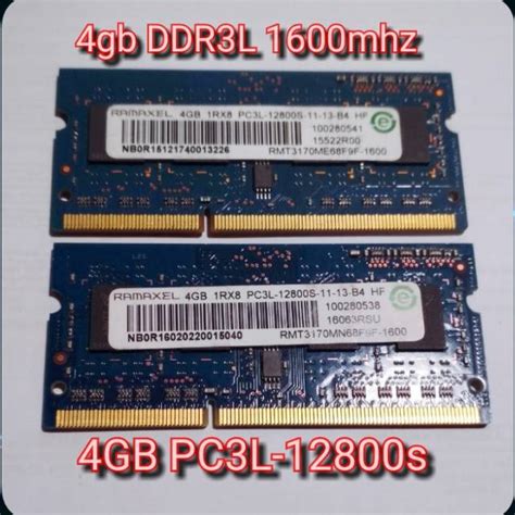 Jual Ramaxel 4gb Ddr3L Pc3l 12800 1600mhz Ram Memori Sodimm Laptop