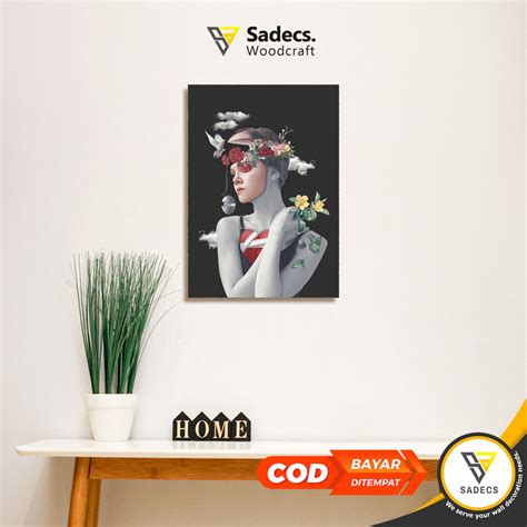 HIASAN DINDING KAYU Sadecs Poster Wood Canvas SURREAL ART Room Wall