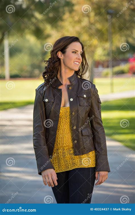 Confident Beautiful Brunette Fashion Model Stock Image Image Of