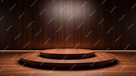 Premium Photo | A wooden stage with a wooden floor and a wooden wall ...