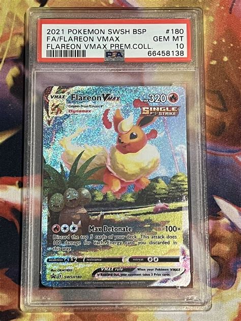 Psa Flareon Vmax Alt Art Swsh Black Star Promo Pokemon Values Mavin