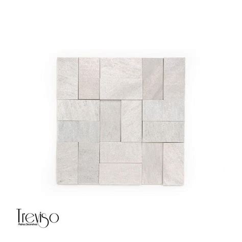 Pedras Treviso Mosaico Pedra Caxambú Branco 5x10 Tela 30x30