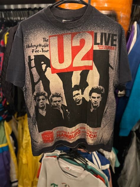 1984 U2 Unforgettable Fire Live Tour Band T graphic t… - Gem