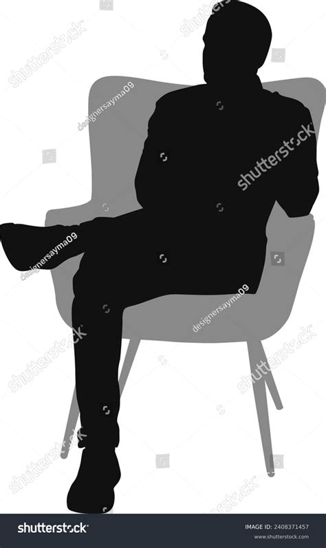 Silhouette Man Sitting On Armchair Stock Vector (Royalty Free ...