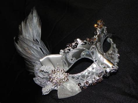 Silver Feather Masquerade Mask Made To Order Etsy