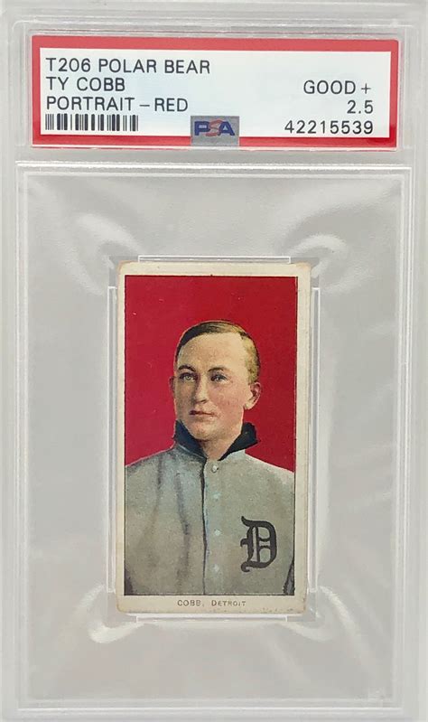 1909 11 T206 Polar Bear Ty Cobb Red Portrait Psa 2 5 — Top Sports Cards