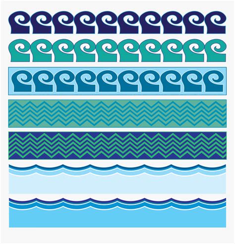 Clipart Ocean Wave Border, HD Png Download - kindpng