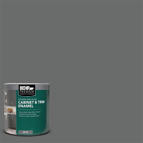 BEHR PREMIUM 1 Qt 770F 5 Dark Ash Semi Gloss Enamel Interior Cabinet