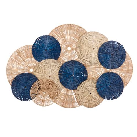 Déco murale en jute tressé bleu et beige 147x100 Sydney Maisons du Monde