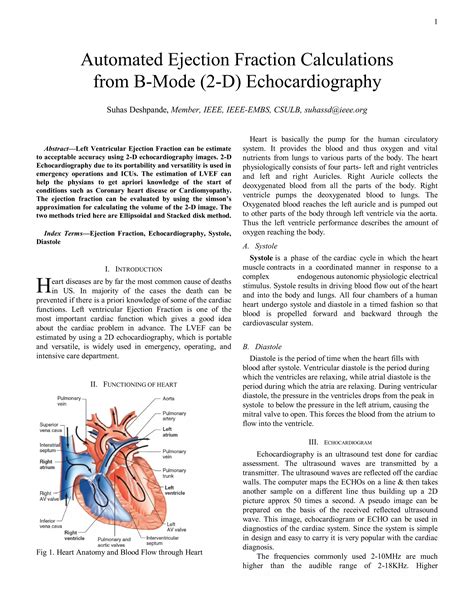 Ejection Fraction 2 D Echocardiography | PDF | Free Download