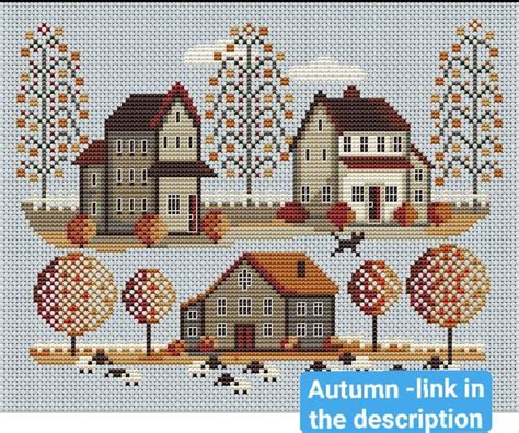 Cross Stitch Pattern Sampler Spring Village Embroidery Digital Etsy