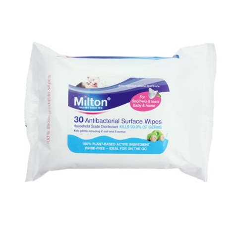 Two Packs Of Milton 30 Antibacterial Surface Wipes Wipes Creams