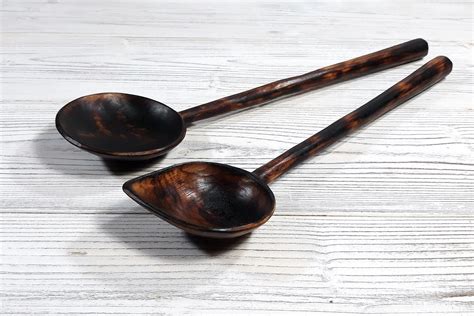 Handmade Wooden Spoons Set Wood Serving Spoons Hand Carved Etsy