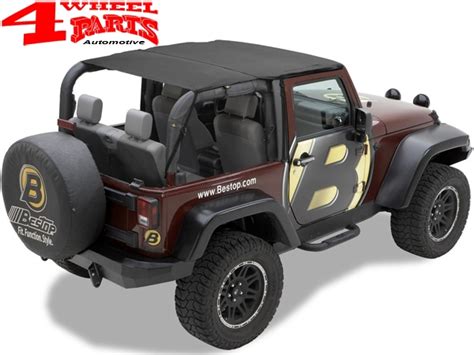 Safari Header Bikini Top Bestop Black Diamond Jeep Wrangler JK Bj 10 18 2 Türer 4 Wheel Parts