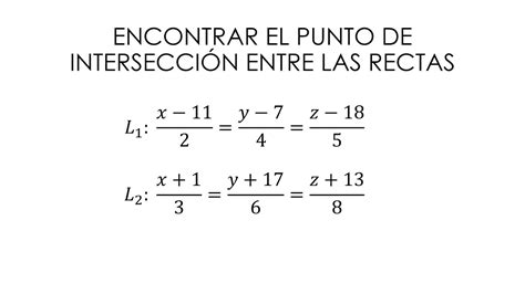 Punto de intersección entre dos rectas en R3 Con ecuaciones simétricas