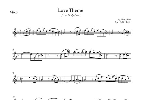 The Godfather Love Theme Arr Fabio Britto By Nino Rota Sheet Music For Violin Solo At Sheet